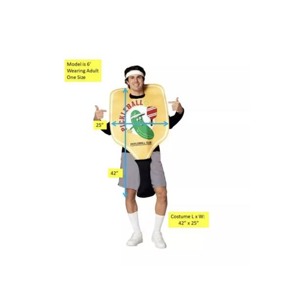 Halloween Costume Adult Unisex Costume Pickleball Club One Size Fits Most NWT - Picture 3 of 6